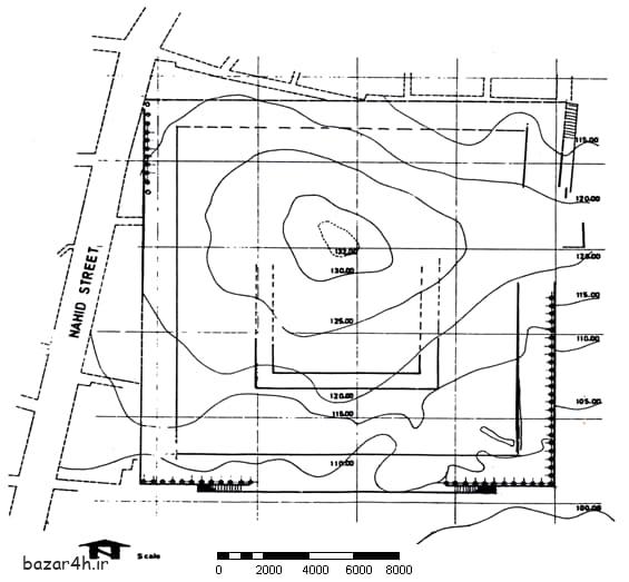 شکل(3-1): طرح واقعی معبد آناهیتا- کنگاور پس از انجام کاوشهای باستان شناسی